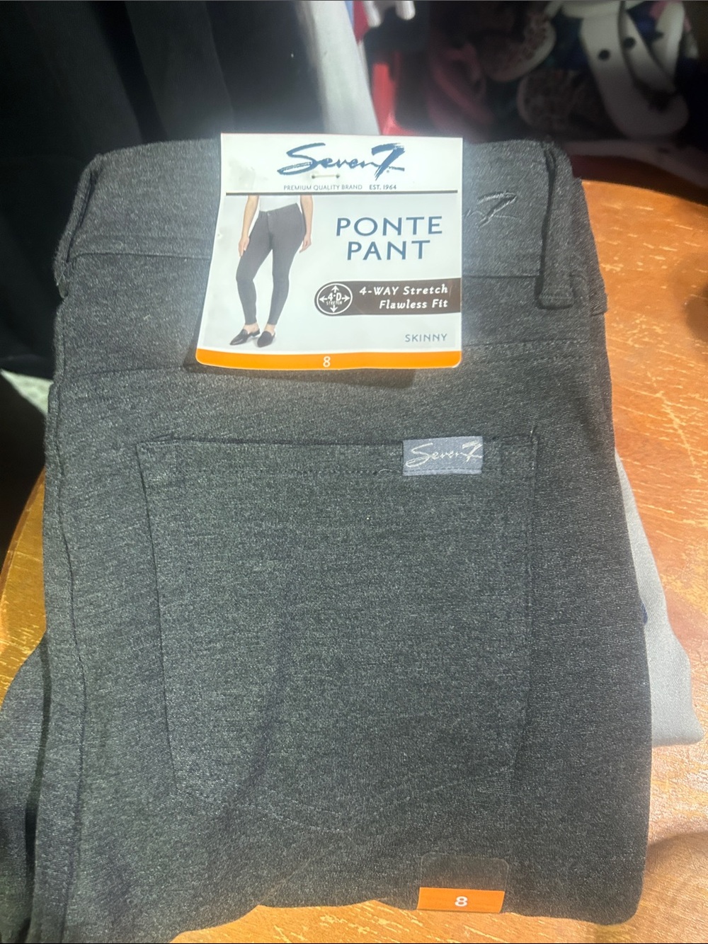 Seven7 Men's Ponte Skinny Pant - Charcoal